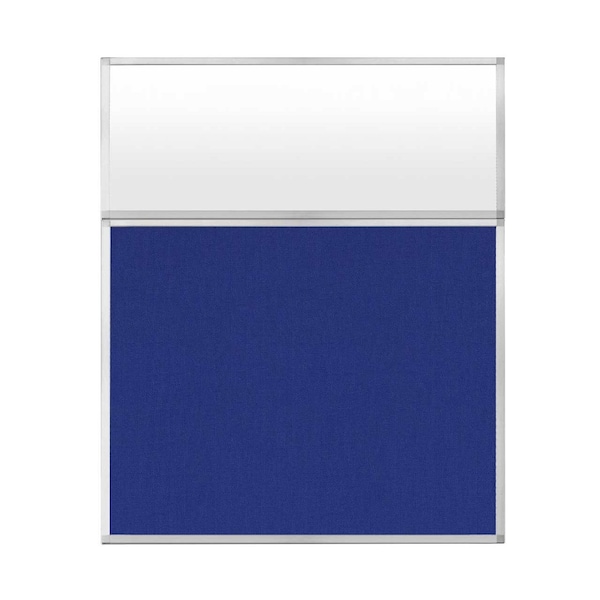 Versare Hush Panel Configurable Cubicle Partition 5' x 6' W/ Window Royal Blue Fabric Frosted Window 1852705 - main